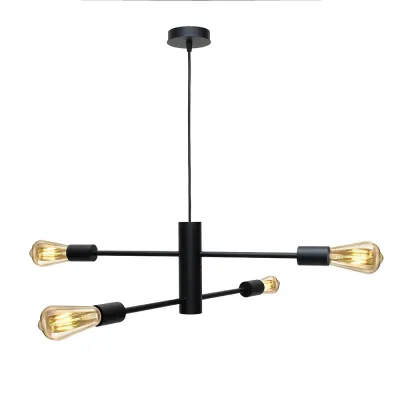 Люстра підвісна MSK Electric Asket на чотири плафони Е27 NL 6120-4 BK Чорний (619772)