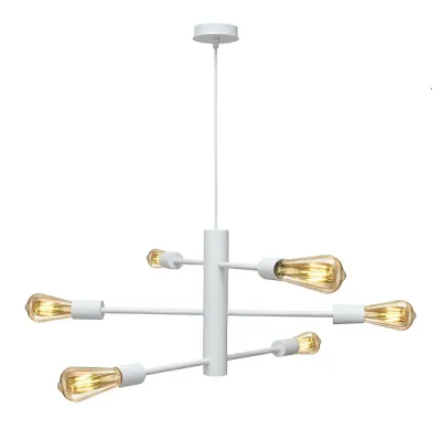 Люстра підвісна MSK Electric Asket на шість плафонів Е27 NL 6120-6 WH Білий (619775)