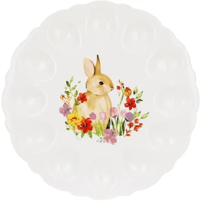 Тарелка-подставка на 12 яиц Bona Bunny in Flowers 31 см Белый DP261438