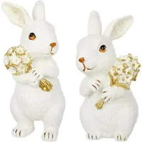 Інтер'єрна фігурка Bona Rabbits with bouquets 18 см 2 шт Різнокольоровий (261498) Інтер'єрна фігурка Bona Rabbits with bouquets 18 см 2 шт Різнокольоровий (261498)