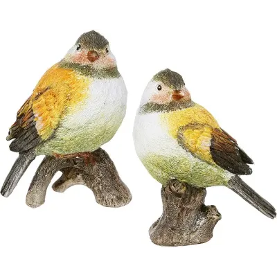 Інтер'єрна фігурка Bona Birds on stumps 12 см 4 шт Різнокольоровий (261499)