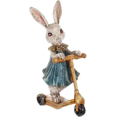 Інтер'єрна фігурка Bona Rabbit-girl on a scooter 25 см Різнокольоровий (261508)