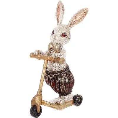 Інтер'єрна фігурка Bona Rabbit-boy on a scooter 25 см Різнокольоровий (261509)
