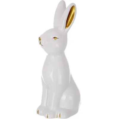 Інтер'єрна фігурка Bona Rabbit with golden 18 см Різнобарвний (261526)