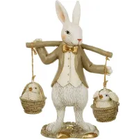 Декоративна фігурка Bona Rabbit with Chickens in a basket 17 см Різнокольоровий (261577) Декоративна фігурка Bona Rabbit with Chickens in a basket 17 см Різнокольоровий (261577)