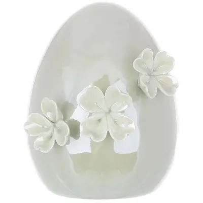 Інтер'єрна міні фігурка Bona Egg in Flowers 10 см Бежевий (261611)