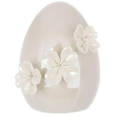 Интерьерная мини фигурка Bona Egg in Flowers 13.5 см Бежевый (261612)