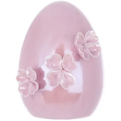 Интерьерная мини фигурка Bona Egg in Flowers 13.5 см Розовый (261613)