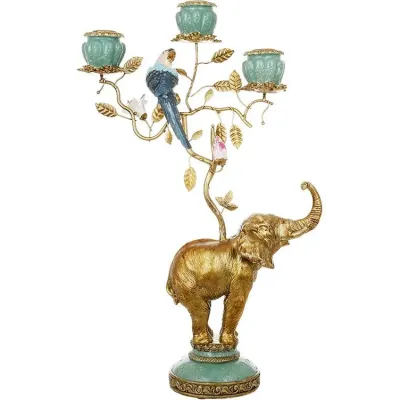 Интерьерный подсвечник Bona Elephant with Parrot 46 см Разноцветный (DP261630) Интерьерный подсвечник Bona Elephant with Parrot 46 см Разноцветный (DP261630)