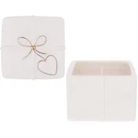 Інтер'єрний свічник Bona Heart Golden Bow 8x8 см Білий (DP261637)