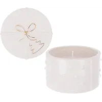 Интерьерный подсвечник Bona Christmas tree Golden Bow diameter 9.5 см Белый (DP261638)