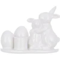 Інтер'єрний свічник Bona family Rabbits 13x9x10 см White (DP261657)