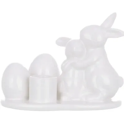 Интерьерный подсвечник Bona family Rabbits 13x9x10 см White (DP261657) Интерьерный подсвечник Bona family Rabbits 13x9x10 см White (DP261657)