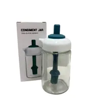 Емкость для масла A-Plus OB-25/6256 с силиконовой кисточкой стеклянная 13,6х5,5 см 250 мл (21398)