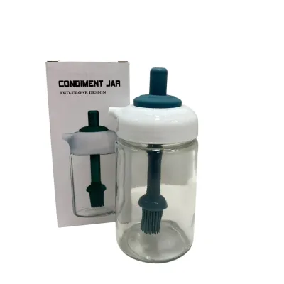 Ємність для олії A-Plus OB-25/6256 із силіконовим пензликом скляна 13,6х5,5 см 250 мл (21398)