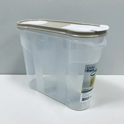 Ємність для сипучих Dunya Plastik 30313 2.15 л 21.5х8.5х18 см Прозоро-бежевий (23259)