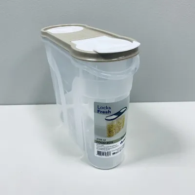 Ємність для сипучих Dunya Plastik 30313 2.15 л 21.5х8.5х18 см Прозоро-бежевий (23259)
