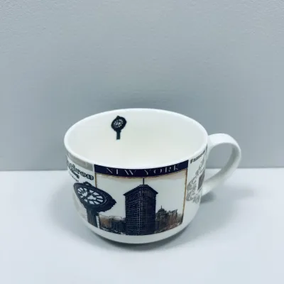 Чашка фарфоровая S&T 3187 New York 700 мл 12.8x9 см 23287