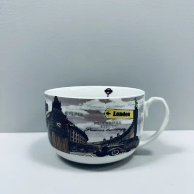 Чашка фарфоровая S&T 3189 London 700 мл 12.8x9 см Чашка фарфоровая S&T 3189 London 700 мл 12.8x9 см