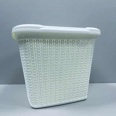 Кошик пластиковий з кришкою Ucsan Plastik М-071 30,5x32x25 см 15 л Білий