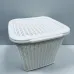 Корзина пластиковая с крышкой Ucsan Plastik М-071 30,5x32x25 см 15 л Бежевый