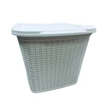 Кошик пластиковий з кришкою Ucsan Plastik М-071 30,5x32x25 см 15 л Бежевий