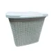Корзина пластиковая с крышкой Ucsan Plastik М-071 30,5x32x25 см 15 л Бежевый