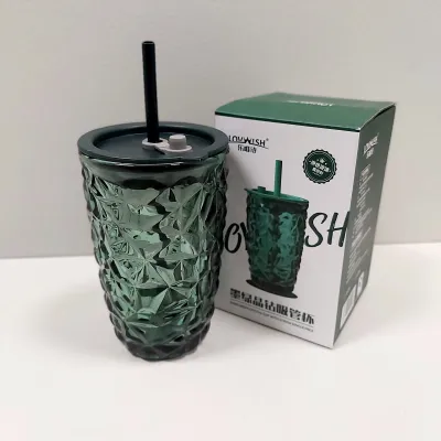Склянка з кришкою LOVWISH MLJZ/L1 8550 Кристал 400 мл Темно-зелений Склянка з кришкою LOVWISH MLJZ/L1 8550 Кристал 400 мл Темно-зелений