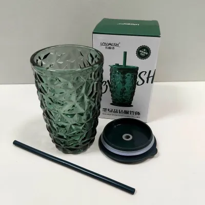 Склянка з кришкою LOVWISH MLJZ/L1 8550 Кристал 400 мл Темно-зелений Склянка з кришкою LOVWISH MLJZ/L1 8550 Кристал 400 мл Темно-зелений