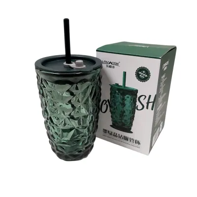 Склянка з кришкою LOVWISH MLJZ/L1 8550 Кристал 400 мл Темно-зелений
