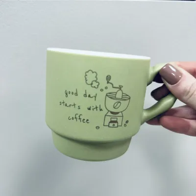 Набор чашек на подставке Limited Edititon Morning Coffee B248-E0963 4 шт 340 мл