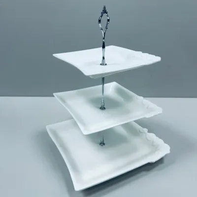Фруктовница фарфоровая Stenson MC-4877 3-х ярусная h - 37 см 23418 Фруктовница фарфоровая Stenson MC-4877 3-х ярусная h - 37 см 23418