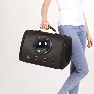 Сумка для переноски домашних питомцев CosmoPet CP-18 с иллюминатором 41x29x25 см Коричневый (3_06102)