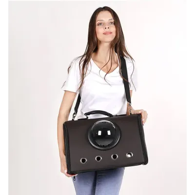 Сумка для переноски домашних питомцев CosmoPet CP-18 с иллюминатором 41x29x25 см Коричневый (3_06102)