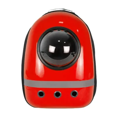 Рюкзак для переноски домашних питомцев CosmoPet CP-87 с иллюминатором 38х28х20 см Черно-красный (3_06110)