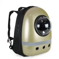 Рюкзак для переноски домашних питомцев CosmoPet CP-87 с иллюминатором 38х28х20 см Золотистый (3_06111)