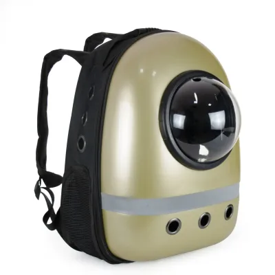 Рюкзак для перенесення домашніх тварин CosmoPet CP-87 з ілюмінатором 38х28х20 см Золотистий (3_06111)