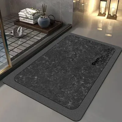 Килимок для ванної поглинаючий WayH Бетон 79х49 см Чорний (H051224) Килимок для ванної поглинаючий WayH Бетон 79х49 см Чорний (H051224)