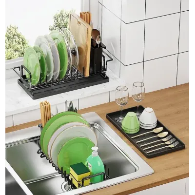 Сушарка для посуду з килимком DRT К3 50.4х16.6 см Чорний (H051320) Сушарка для посуду з килимком DRT К3 50.4х16.6 см Чорний (H051320)