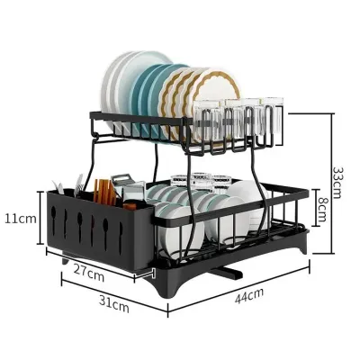 Сушарка для посуду з килимком DRT К4 33х44 см Чорний (H051321)
