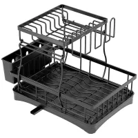 Сушилка для посуды с ковриком DRT К4 33х44 см Черный (H051321)