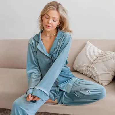 Пижама женская COSAS Velour Harmony M Фисташковый