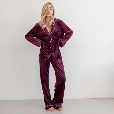Піжама жіноча COSAS Velour Harmony M Марсала