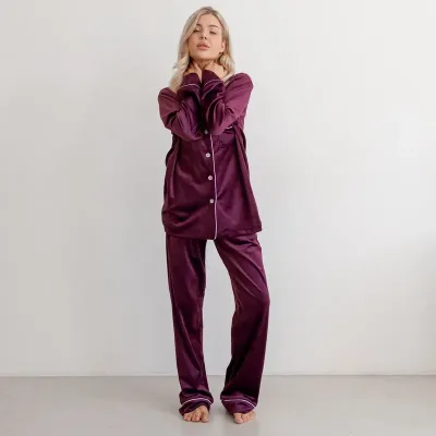 Піжама жіноча COSAS Velour Harmony L Марсала