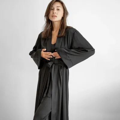 Женский халат COSAS Silky Cloud L-XL Черный