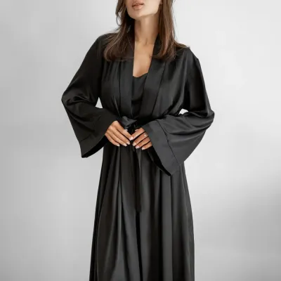 Женский халат COSAS Silky Cloud L-XL Черный