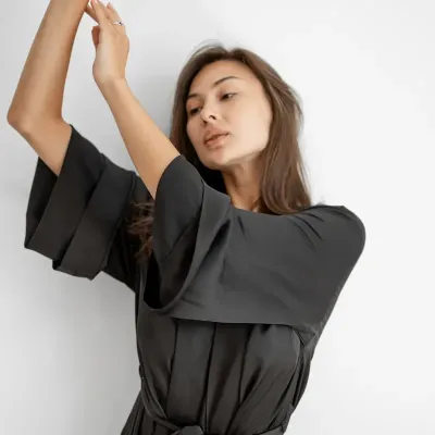 Женский халат COSAS Silky Cloud L-XL Черный