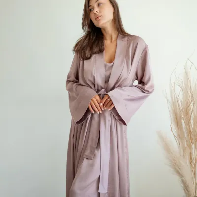 Жіночий халат COSAS Silky Cloud L-XL Бузковий Жіночий халат COSAS Silky Cloud L-XL Бузковий