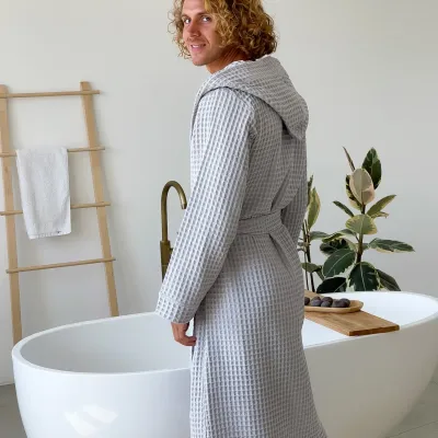 Халат мужской COSAS Relaxed Waffle Robe L Серый (RelaxedWaffleRobe_L) Халат мужской COSAS Relaxed Waffle Robe L Серый (RelaxedWaffleRobe_L)