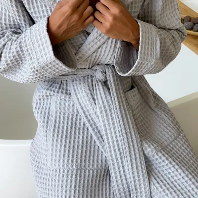 Халат чоловічий COSAS Relaxed Waffle Robe XL Сірий (RelaxedWaffleRobe_XL)